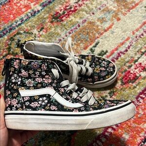 Girl’s VANS floral high tops, size 13, GUC